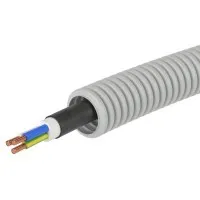Труба ПВХ D20 + ВВГнг(А)-LS 3х1,5 (ГОСТ+) (9L920100). Гофрошланг с кабелем. ДКС