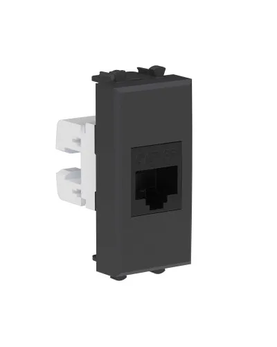 Розетка RJ-45, кат.5E, Avanti, 1 модуль, черный матовый (4412661): Розетка компьютерная модульная в Барнауле