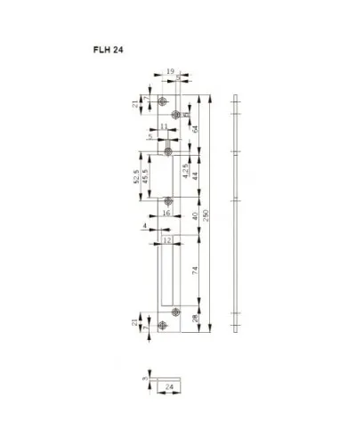 FLH24. Запорная планка длинная. dormakaba в Барнауле