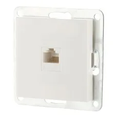 Розетка RJ-45 кат.5е с накладкой, белый LK80 (846104-1). Розетка компьютерная. Экопласт