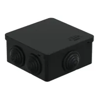 Коробка JBS101 100х100х55, 6 вых., IP55, черная (44037BL-1). Коробка монтажная. Экопласт