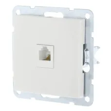 Розетка RJ-45 кат. 5е с накладкой, белый LK60 (866104-1). Розетка компьютерная. Экопласт