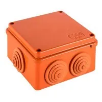 Коробка JBS100 100х100х55, 6 вых., 10P, (0,15-2,5мм²) (43427HF): Коробка монтажная, огнестойкая, без галогена
