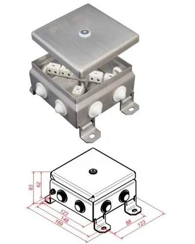 КМ-О (12к)-IP55-1212, 8 вводов, нержавейка: Коробка монтажная огнестойкая в Барнауле