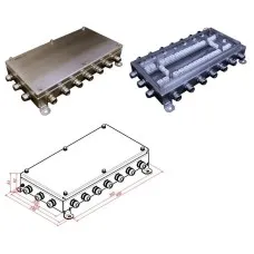 КМ-О (64к)-IP66-2040, 18 вводов, нержавейка: Коробка монтажная огнестойкая