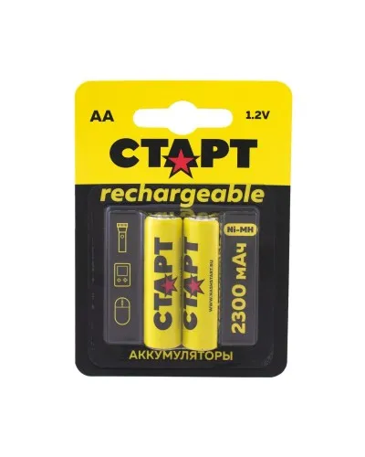 СТАРТ HR6 (AA, 2300 mah), упак. 2 шт. БЛИСТЕР. Перезаряжаемые аккумуляторы. СТАРТ в Барнауле